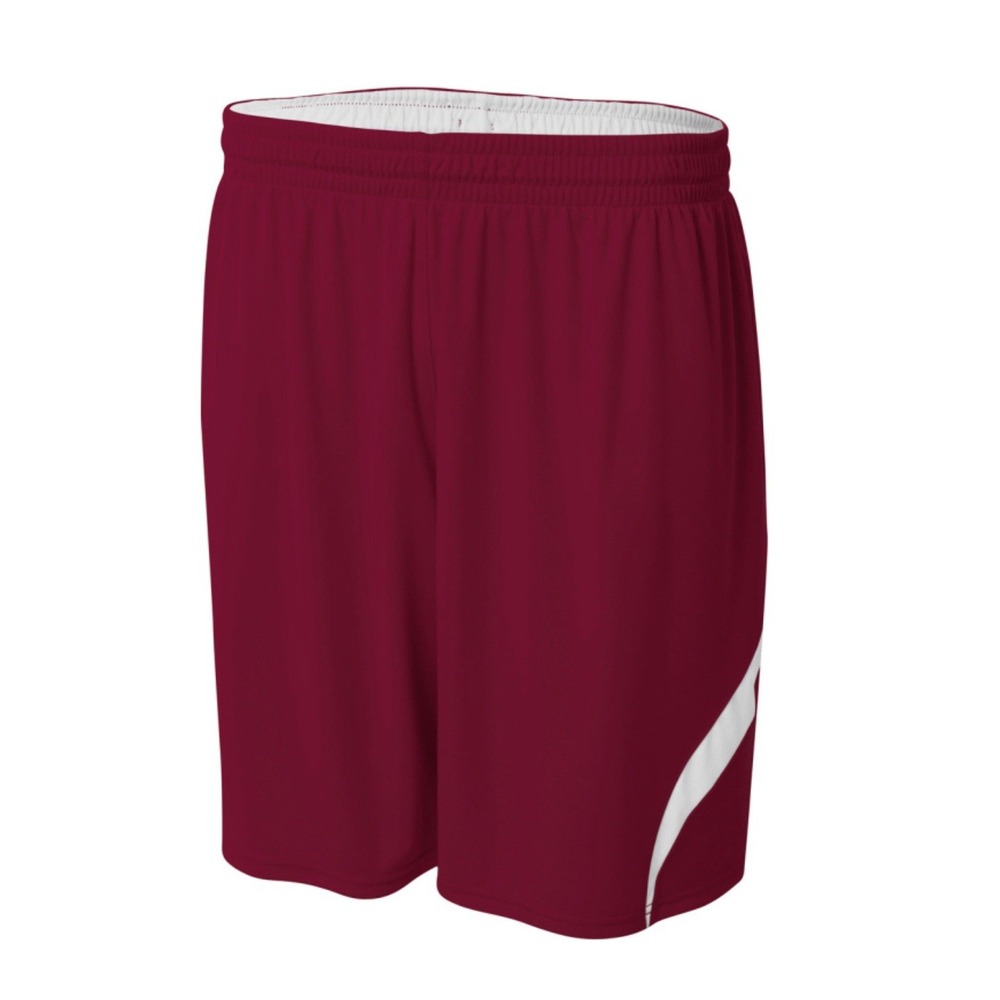 A4 N5364 Performance Double‎ Reversible Basketball Short Adult Small Maroon